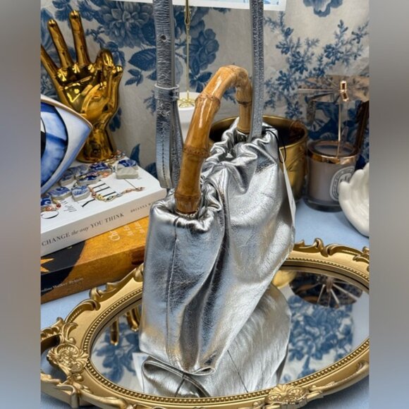 🆕 OROTON 🧿 NWT Gretel Mini Top Handle, Metallic Silver - Picture 4 of 16